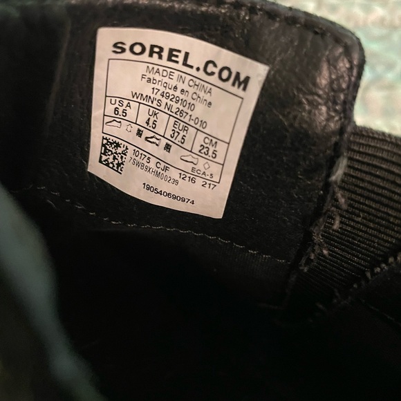 Sorel Black Ankle Boots with Elastic Panels - Picture 4 of 5